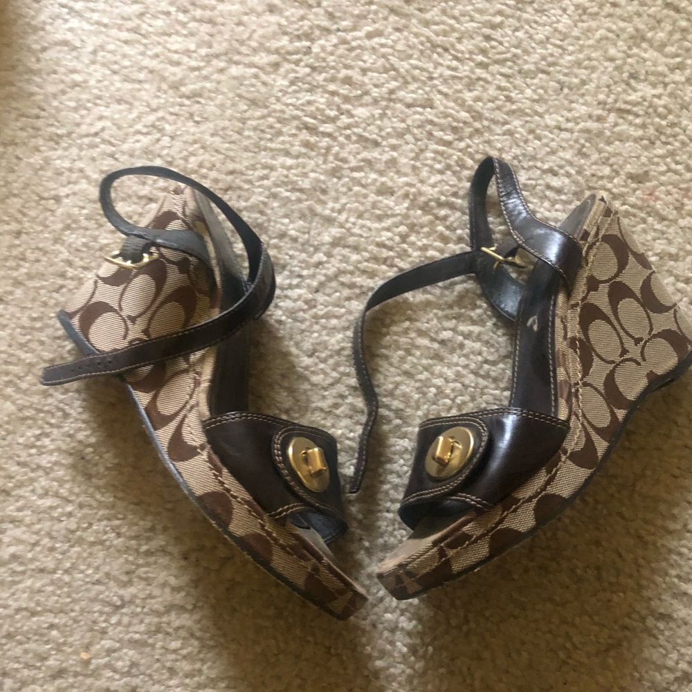 Authentic Coach wedges size 8.5